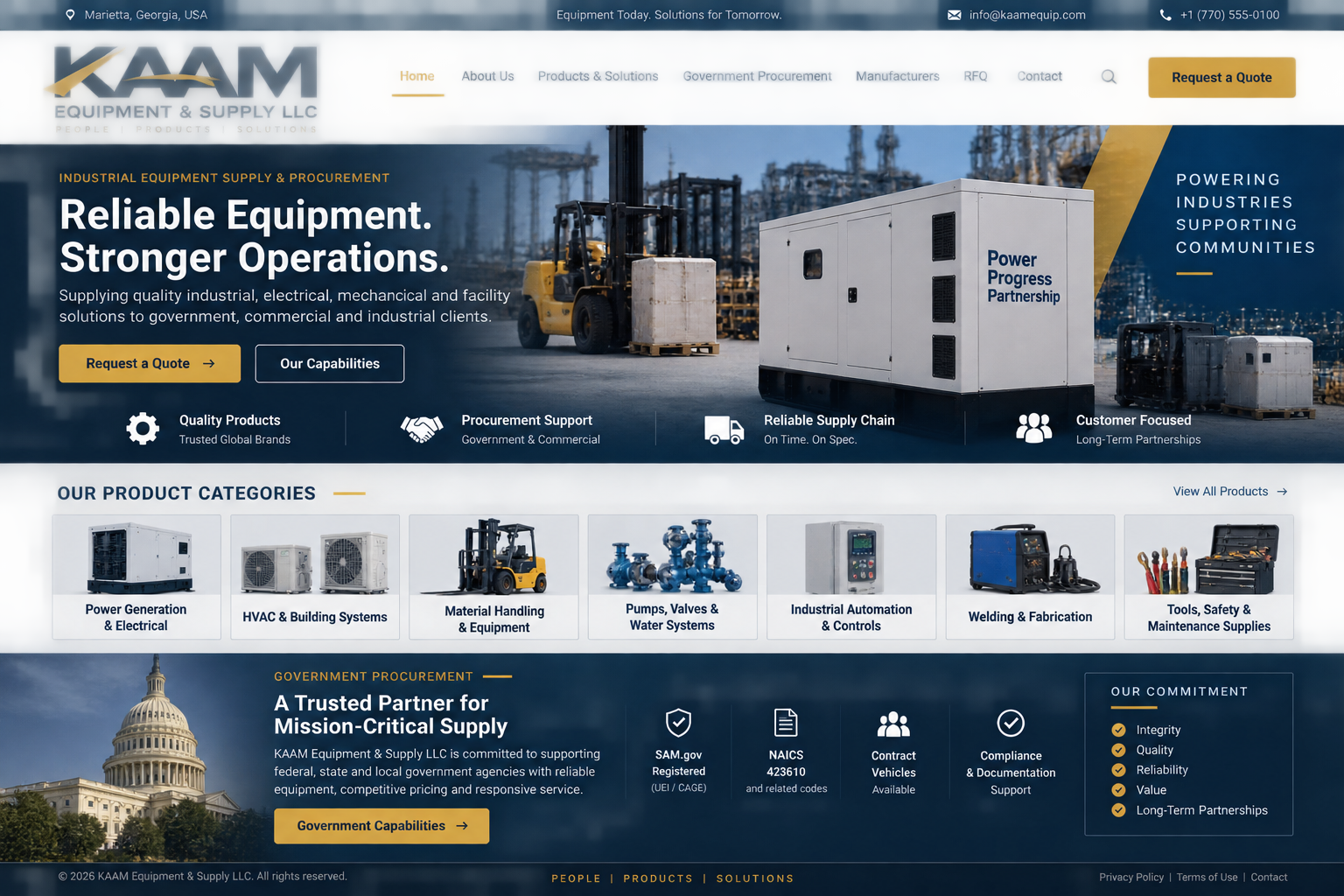 KAAM industrial equipment and procurement branding